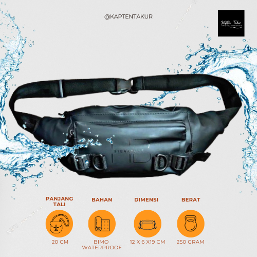LLUVIA WAISTBAG - กระเป๋าสะพายข้างผู้ชายกันน้ํา - กระเป๋าผู้ชายกันน้ํา