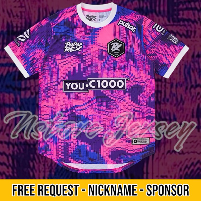 เสื้อแข่ง Paper Rex Esport ใหม่ล่าสุด 2025 ฟรีขอ Nickname