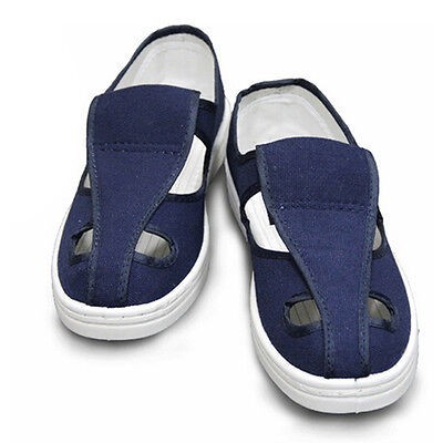 Cleanroom ESD PVC Canvas Butterfly (4 Holes) รองเท้า สีน้ําเงินเข้ม | รองเท้าอวกาศ ESD Clean