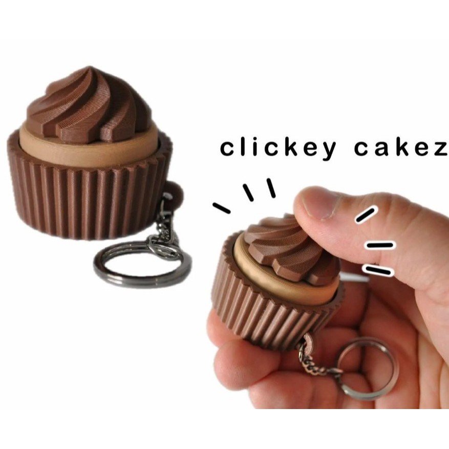 GANTUNGAN ASMR Fidget Clicker Keycaps ของเล่นที่ไม่ซ้ํากันน่ารักความเครียดบรรเทาพวงกุญแจ