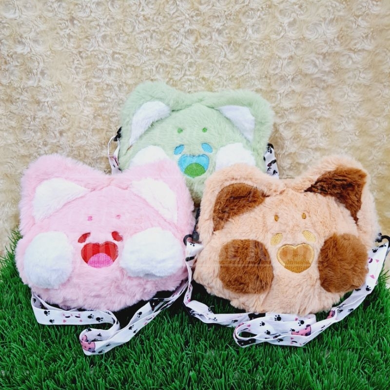 Fox Doll Fur Sling Bag Fox Head Sling Bag Fox Mix Sling Bag