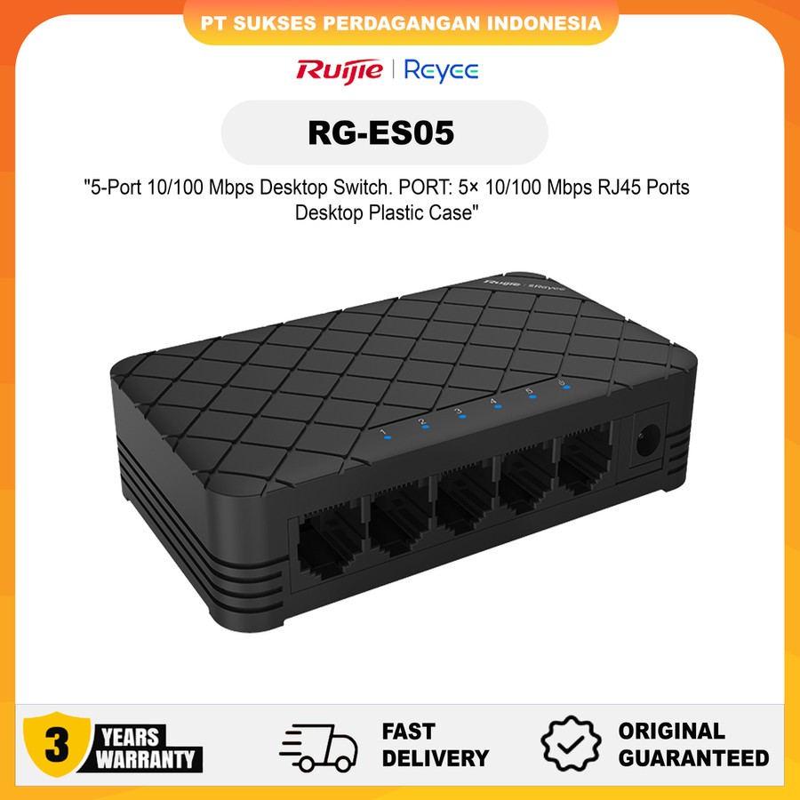RUIJIE REYEE RG-ES05 Series Plastic Case Unmanned Desktop Switch