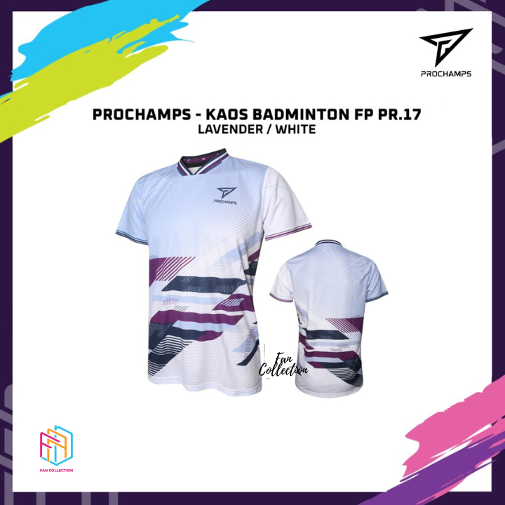 เสื้อแบดมินตัน Prochamps Full Print PR 17 Lavender White