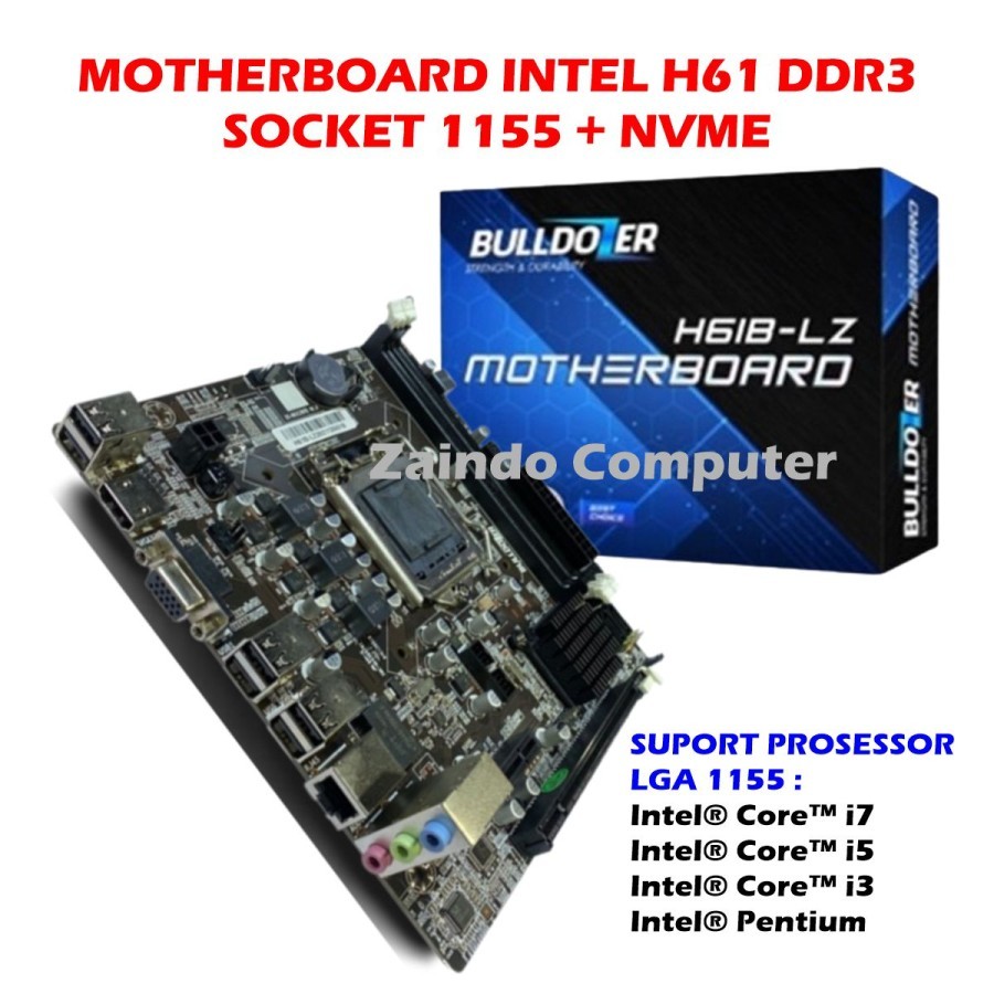 BULLDOZER H61 MOTHERBOARD SLOT M2 SOCKET 1155 DDR3