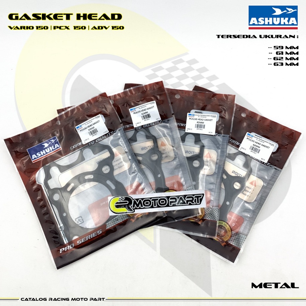 ASHUKA ปะเก็นปากหัวโลหะ 59 61 62 63 mm Vario 150 / PCX 150 / ADV 150