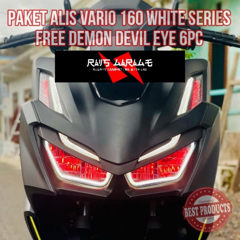 Vario160 Led DRL Vario160 แพ็คเกจโคมไฟคิ้วพร้อมโบนัส 6 สวิตช์ฟรีตาปีศาจที่สว่างเป็นพิเศษ