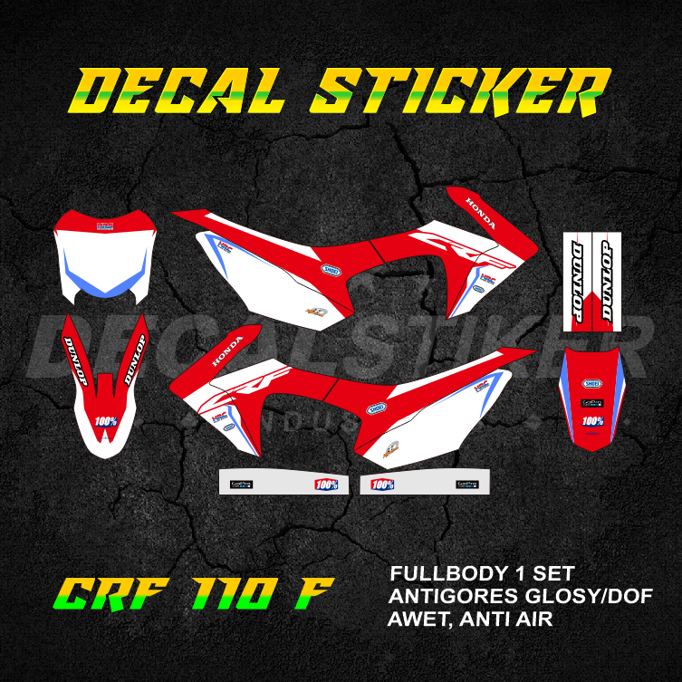 HIJAU UNGU MERAH DECAL STICKER CRF 110 FULLBODY (014) MINIMOTO 110F F MINITRAIL RED STICKER DECAL OR