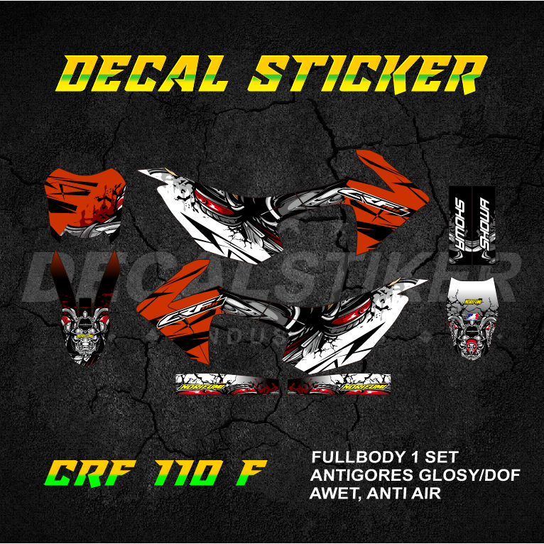 STABILO HIJAU UNGU MERAH DECAL STICKER CRF 110 FULLBODY (017) DECAL STICKER MINIMOTO 110F F MINITRAI