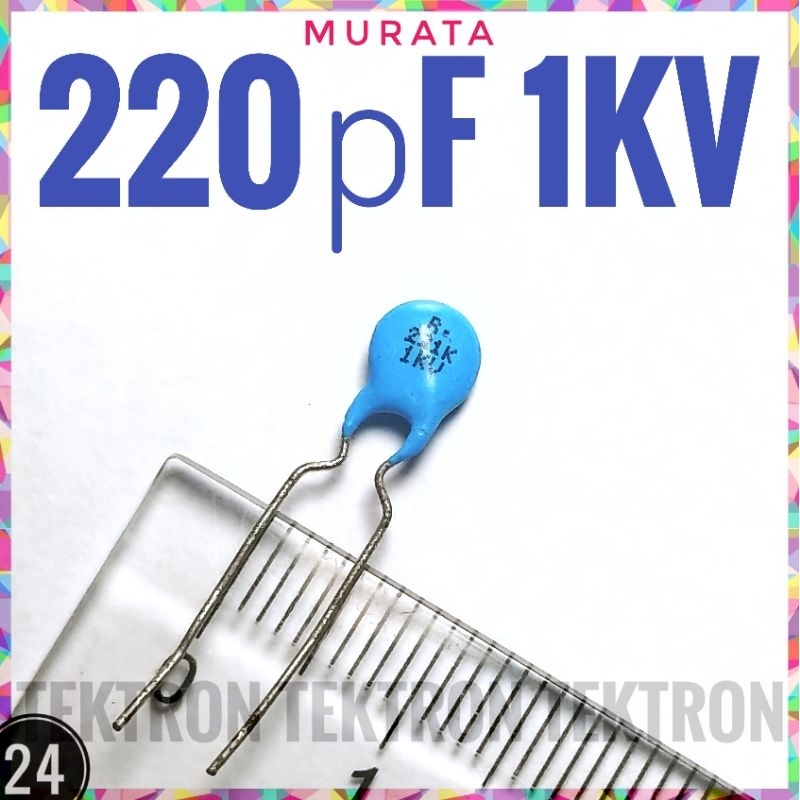 เซรามิค 220pF 1KV Murata 221 1000v 221K 220 pF 1000 โวลต์