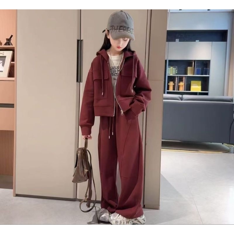 DE10 MAROON JACKET SET SIZE 120-160