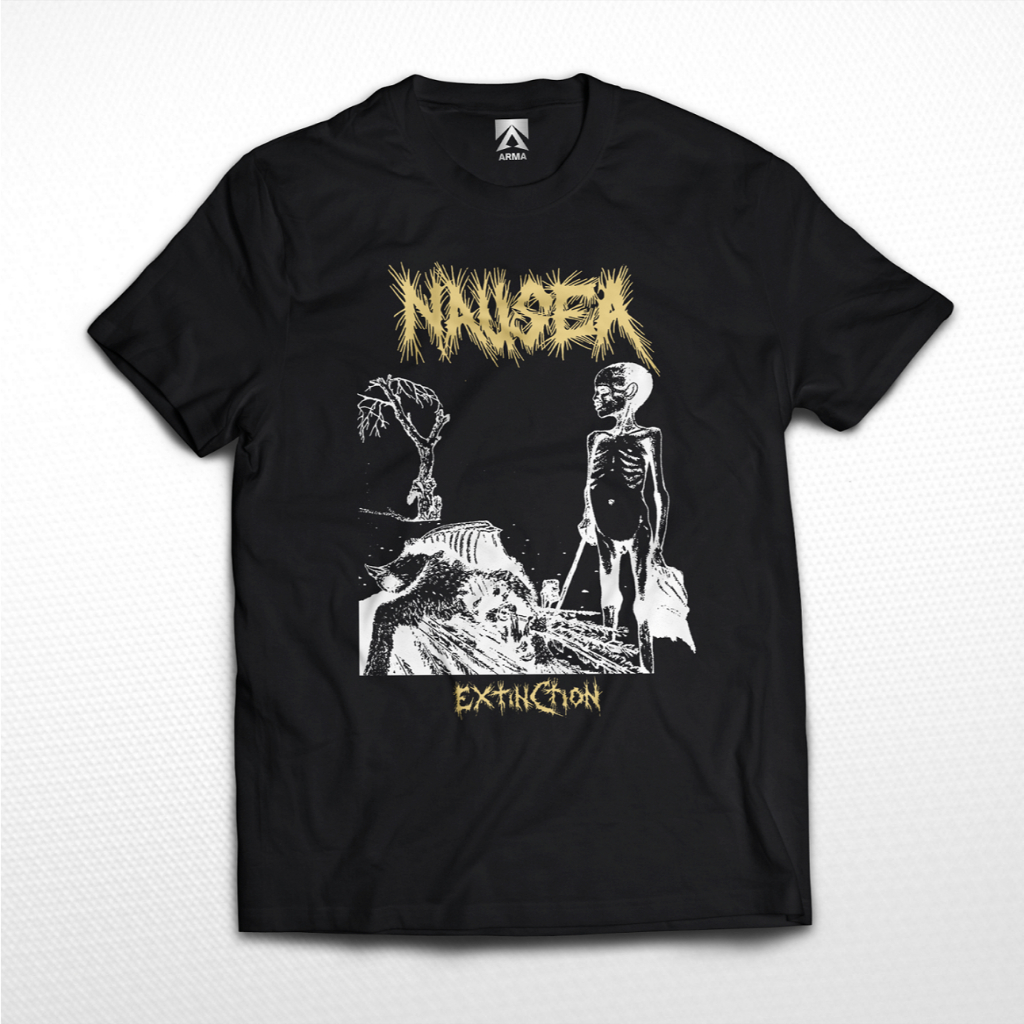 NAUSEA Extinction BAND T-SHIRT / PUNK legend crust music เสื้อยืด unisex distro เสื้อผ้า VINTAGE BAN