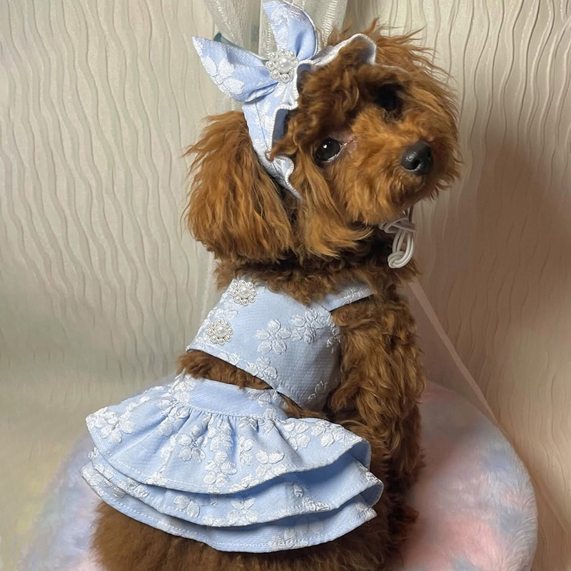 [PREMIUM] Dog Cat Dress Cat Clothes Dog Dress - Royal Blue Dress