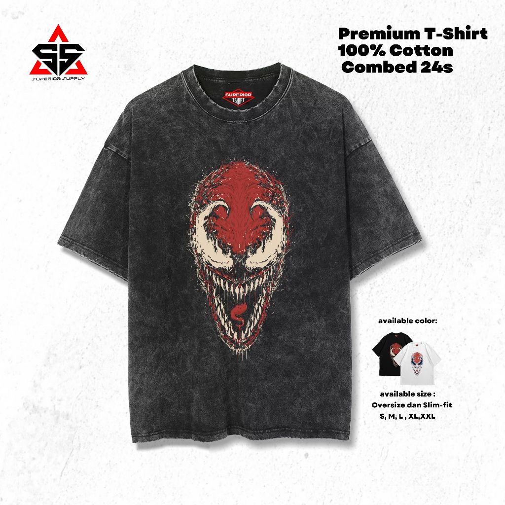 เสื้อยืด Superior VENOM เสื้อยืดล้างขนาดใหญ่ slimfit sandwash VENOM-17