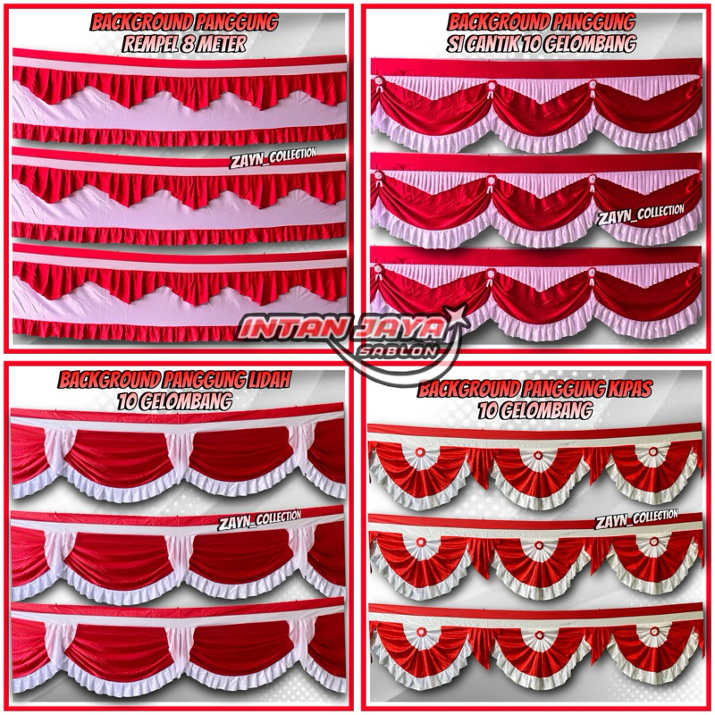 MERAH สีแดงและสีขาว FLAG OFFICE BACKGROUND STAGE ROPE & RED และ WHITE GARUDA BACKGROUND 10