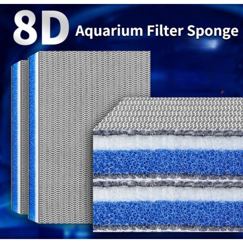 8D Cotton Foam Filter Aquarium Aquarium Sponge Filter Cotton Super Premium Amara