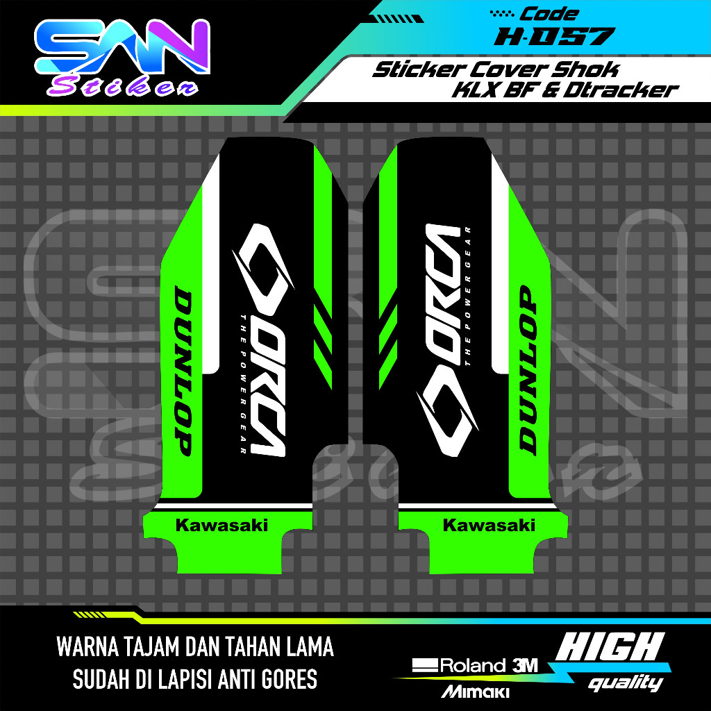 สติ๊กเกอร์ฝาครอบช็อกขวาและซ้ายสําหรับ Klx Bf & Dtracker Sriker Skok Kawasaki Motorcycle Color Variations