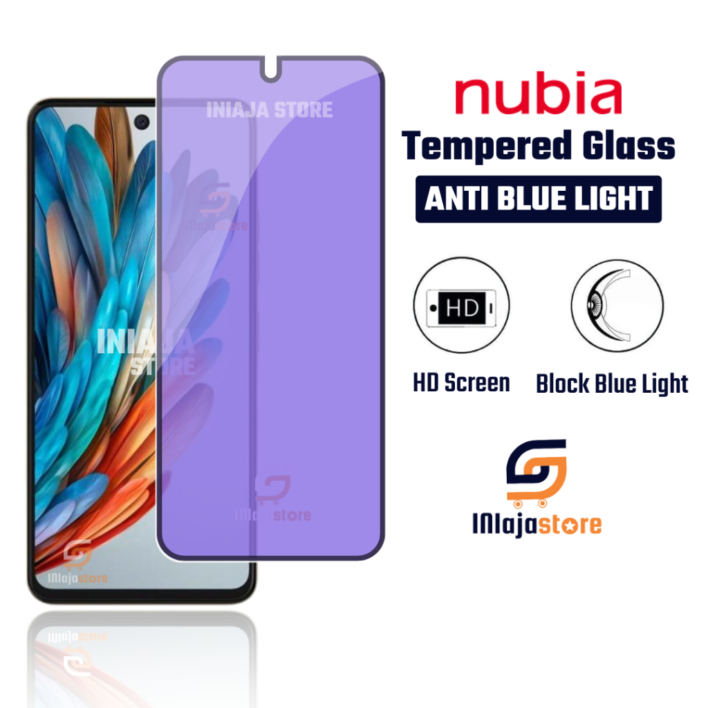 LAYAR กระจกนิรภัยป้องกันแสงสีฟ้า ZTE nubia A56 A36 V70 Max V70 Design V70 NFC V60 Design V60 NFC Music NFC Neo 5G Neo 2 5G Neo 3 5G Neo 3 GT 5G Focus 2 5G Pro ป้องกันรังสีรอยขีดข่วนแบบเต็มหน้าจอป้องกัน
