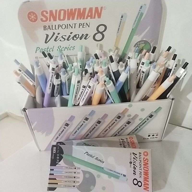 Snowman v8 สีพาสเทล Retractable Pen Vision 8