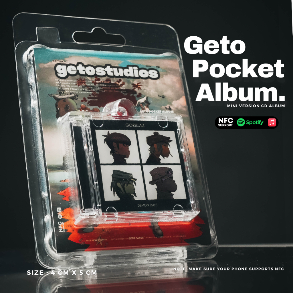 Gorillaz NFC Pocket Mini Album - พวงกุญแจอัลบั้มขนาดเล็ก NFC - อัลบั้มซีดีขนาดเล็ก Gato Studios