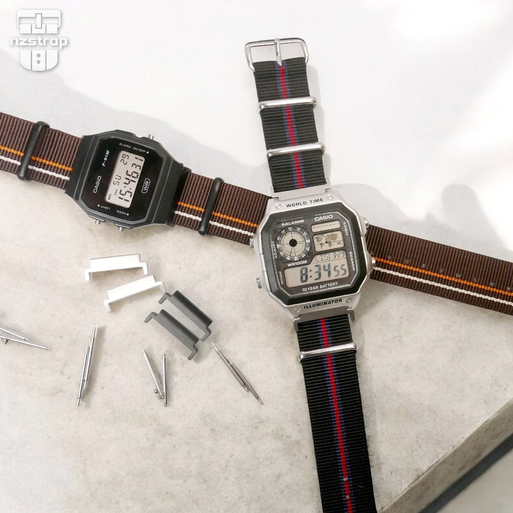 18 มม.ถึง 20 มม.สายอะแดปเตอร์โลหะสําหรับ Casio F91 F-91 F91W F94, AE1200 AW1300WH, W217H, W218H, DB36, WS200H ฯลฯ โมเดลสปริงบาร์แบบปลดเร็ว