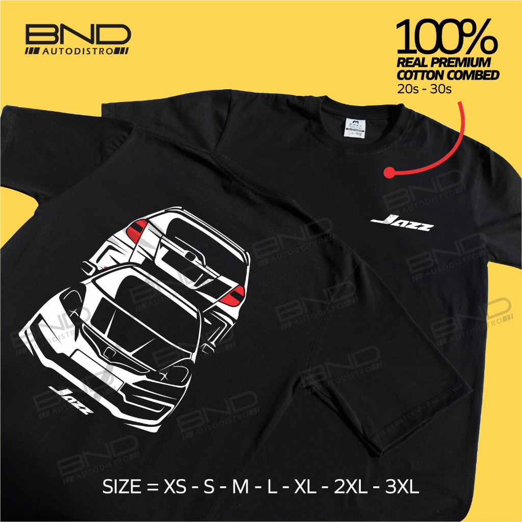 [BND] Honda Jazz GE8 F&R เสื้อยืดเสื้อยืด Jazz GE8 ยานยนต์เสื้อยืดผู้ชาย Distro เสื้อยืด