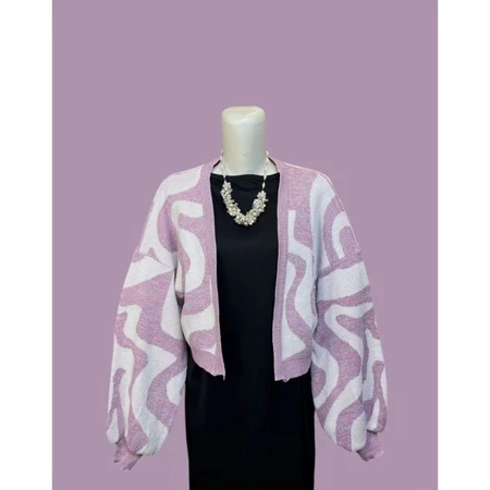 REUMI BAWWEL CROP TOP COMPUTER KNIT MATERIAL CARDIGAN TOP