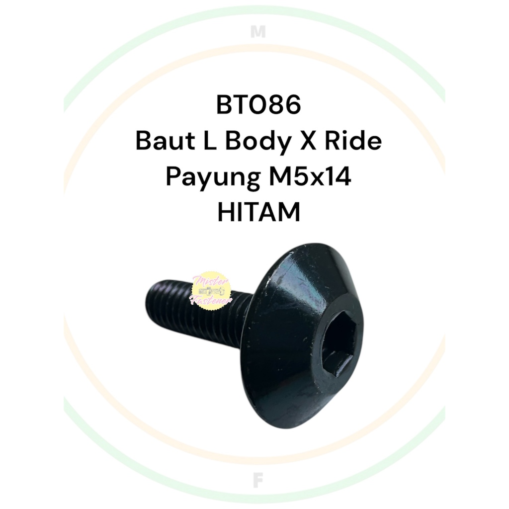 Bolt L ฝาครอบ X RIDE Yamaha M5x14 สีดําร่มคีย์ L4 Bolt 8 5x14 5 มม. 5 มม. Bolt L4 Yamaha