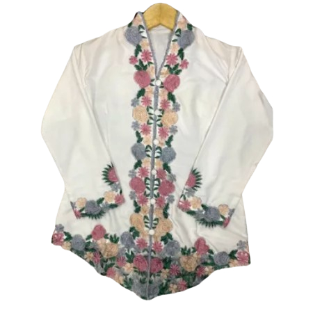 โมเดิร์นปัก Encim Kebaya แขนยาวแบบดั้งเดิมเสื้อผ้าสําเร็จการศึกษา Kebaya ชุด Kebaya