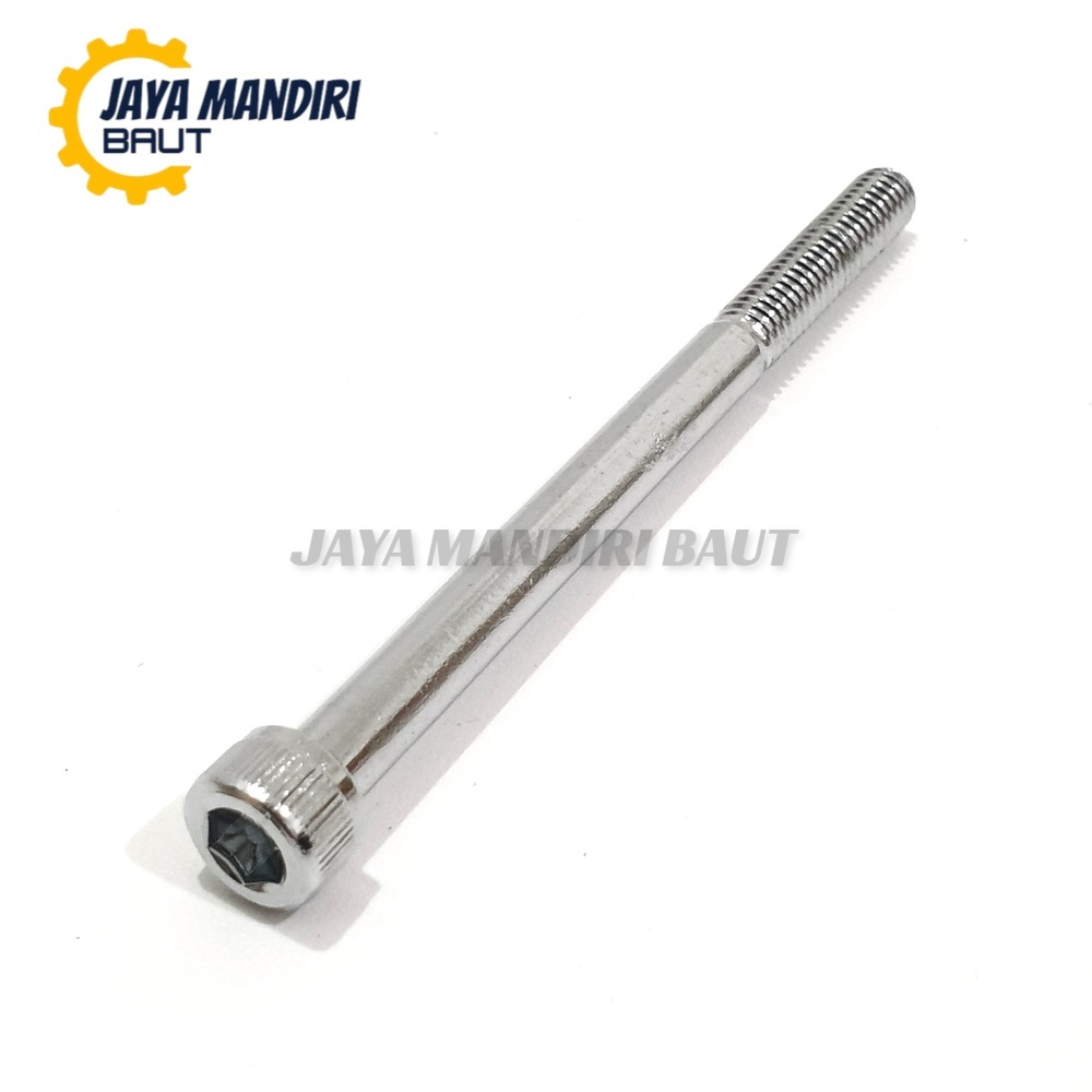 Chrome L Bolt M8 x 80 L6 Key 1.25 ด้าย 12 8x80 ความยาว 80 มม.