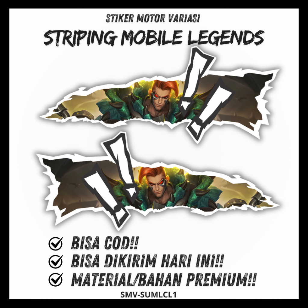 Claude Striping Sticker Hero Claude Mobile Legends Universal ขวาซ้ายสติกเกอร์