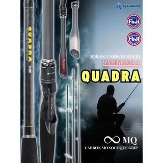 Joran Carbon Spinning Baitcasting Solid Fuji Sambung 4 Portable 8-17 lbs 198 210 cm Ryukai Quadra
