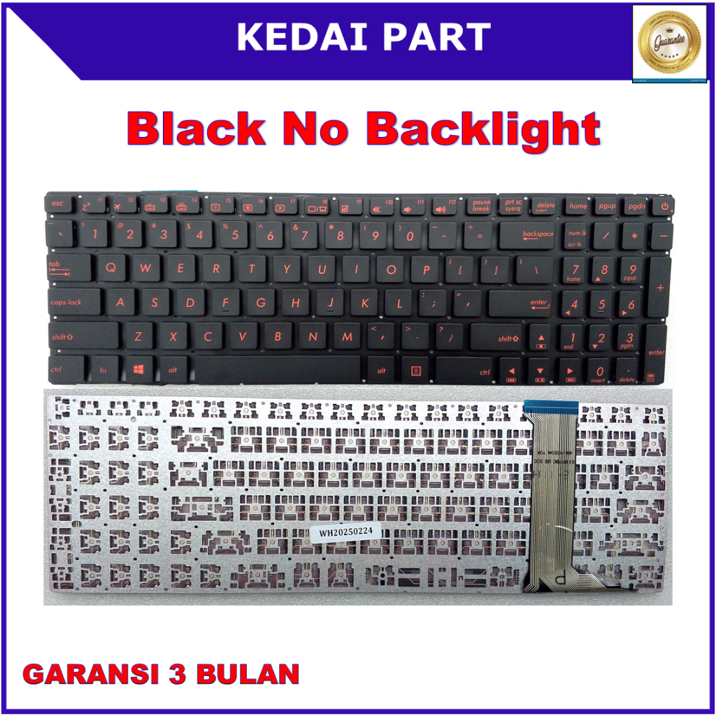 Asus ROG G551 G552 GL552 GL552J GL552JX สีดําไม่มีคีย์บอร์ดแบ็คไลท์