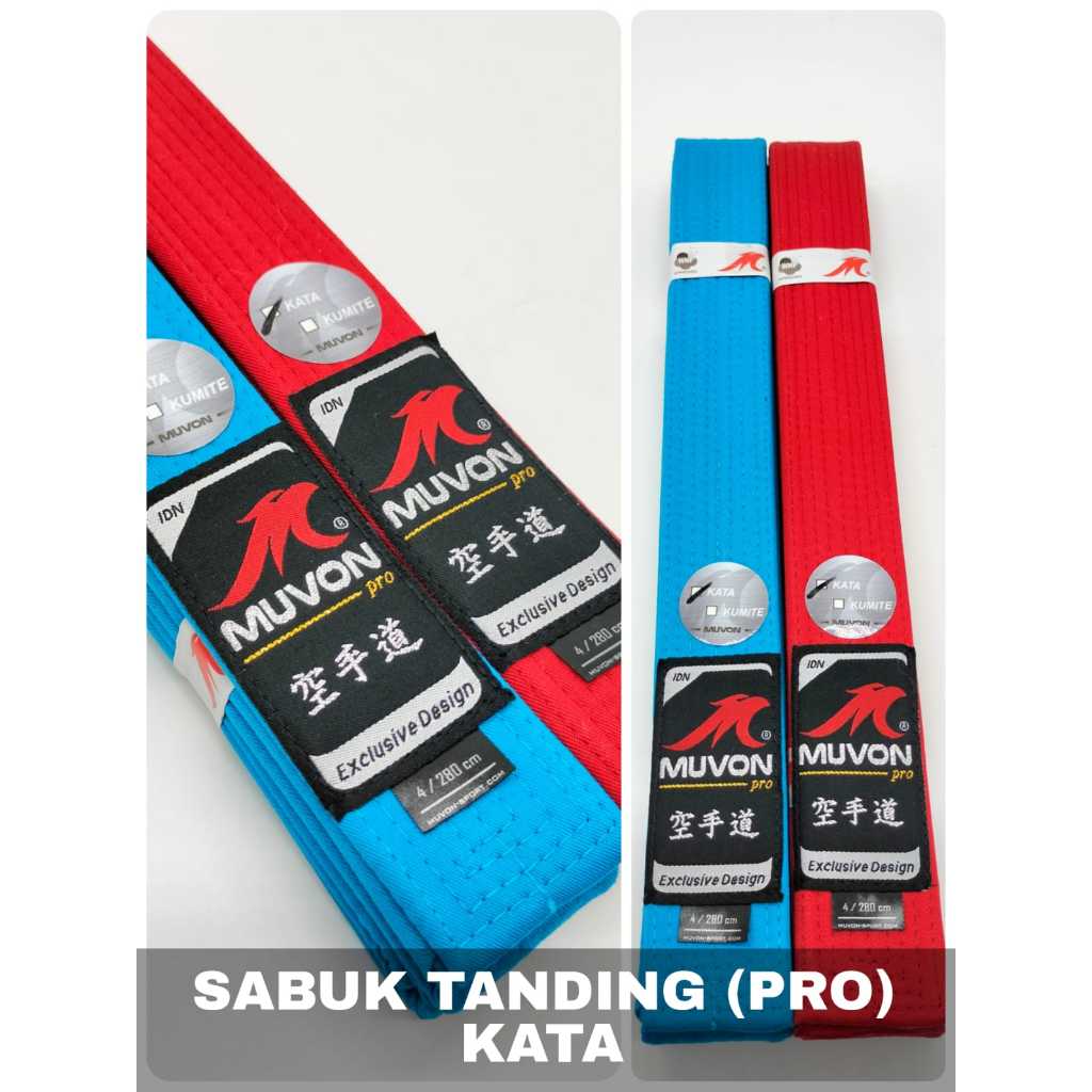 เข็มขัด Muvon Pro karate Tanding / kumite WKF ได้รับการอนุมัติ (เข็มขัดแข่ง)