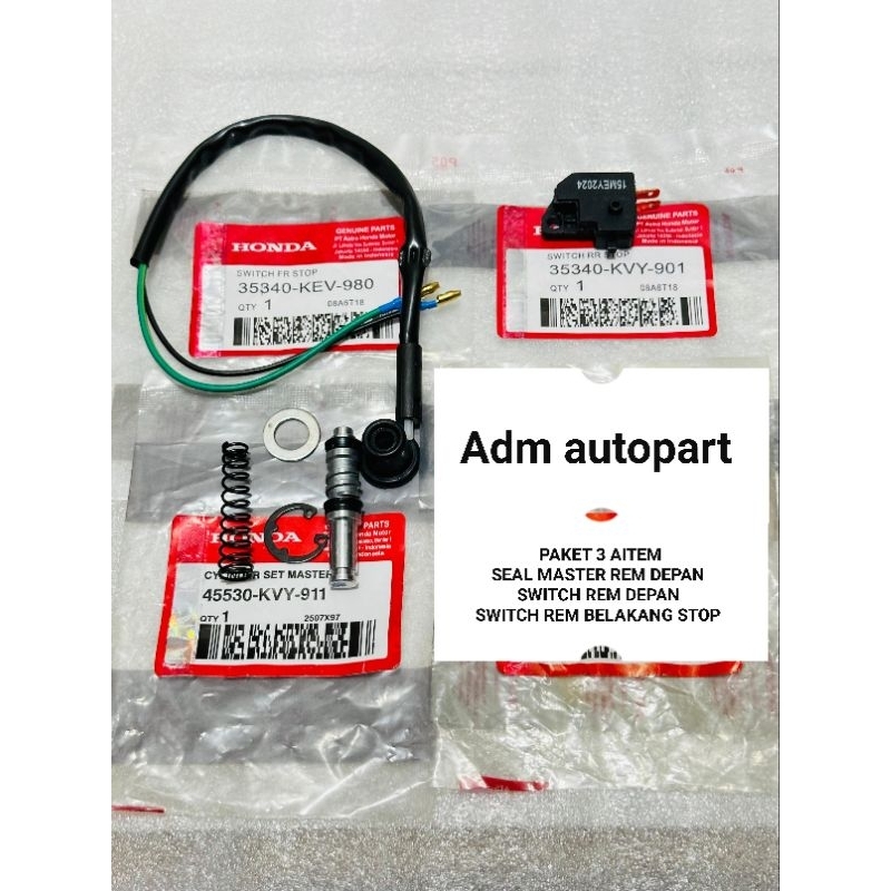 LOKAL แม่เบรคหน้า Seal KVY + สวิตช์เบรคหลัง KVY-901+สวิตช์เบรคหน้า KEV-980 Vario 125 fi เก่า 2012-20