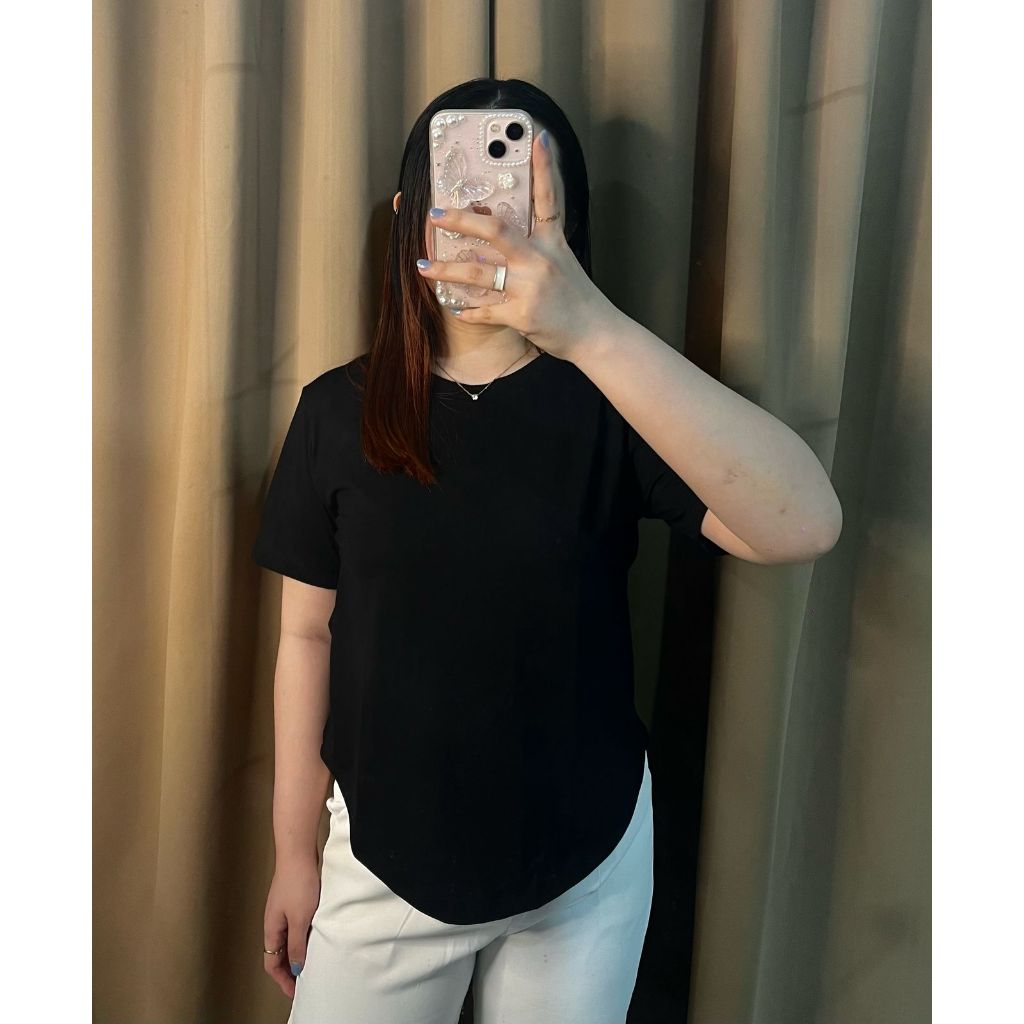 KAREN TOP Womens Plain Oval T-Shirt Womens TOP CRENECK T-SHIRT Plain Oval