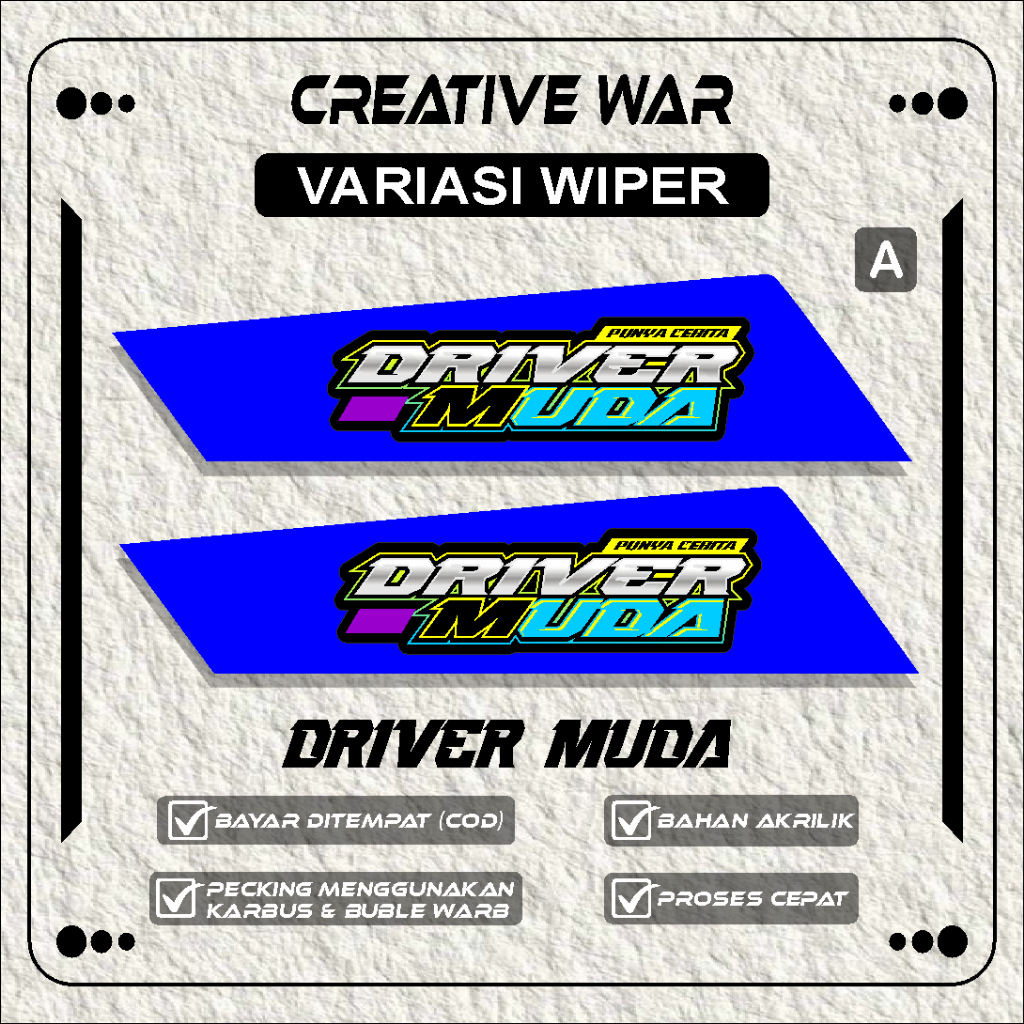 ปีกปัดน้ําฝน Young Driver สําหรับรถบรรทุกและหยิบตัวเลือกหลายสี ดีไซน์ Young Driver รหัส Creative 01