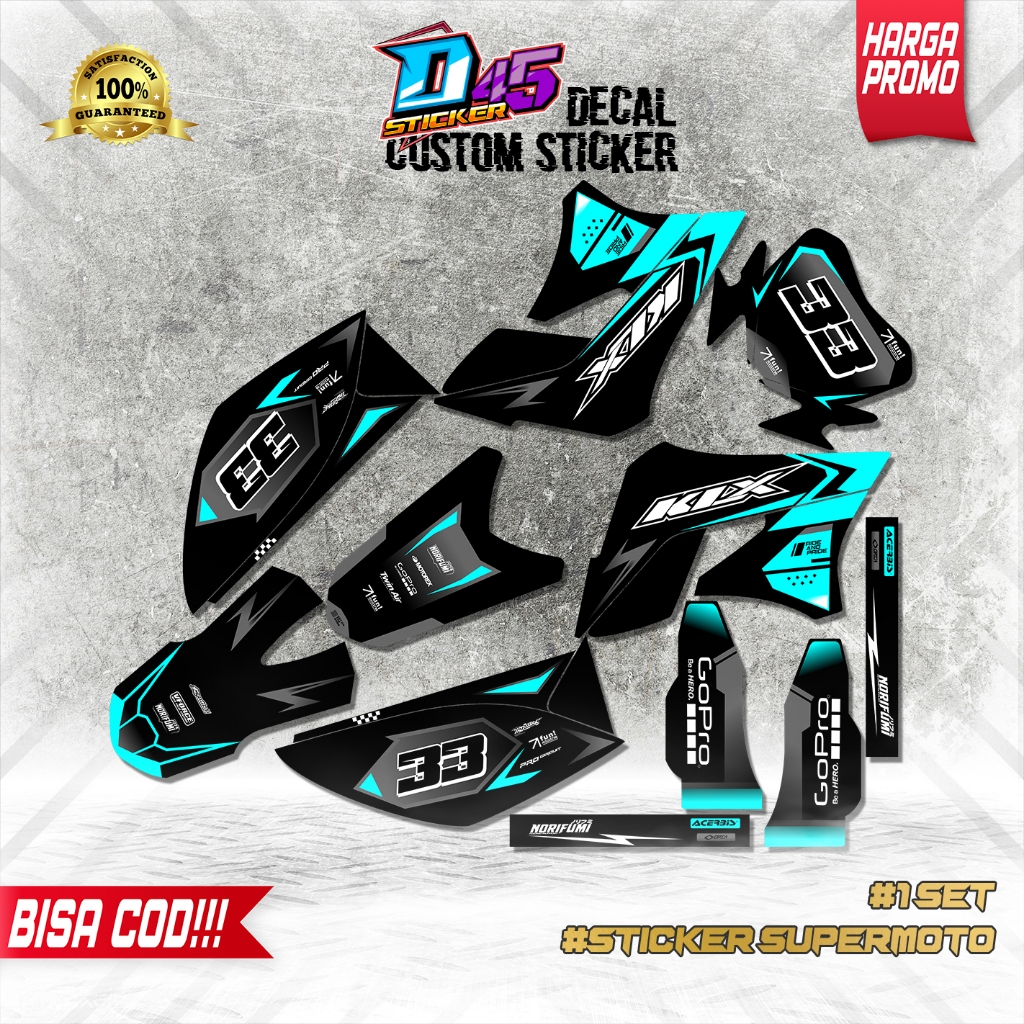 OLD KAWASAKI KLX DECAL - สามารถต่ออายุชื่อและหมายเลข/ D45-04