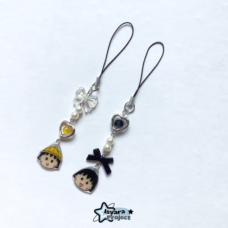 PHONE CHARM CHIBI MARUKO-CHAN PAPER SHRINK KEYCHAIN CHIBI MARUKO ANIME KAWAII