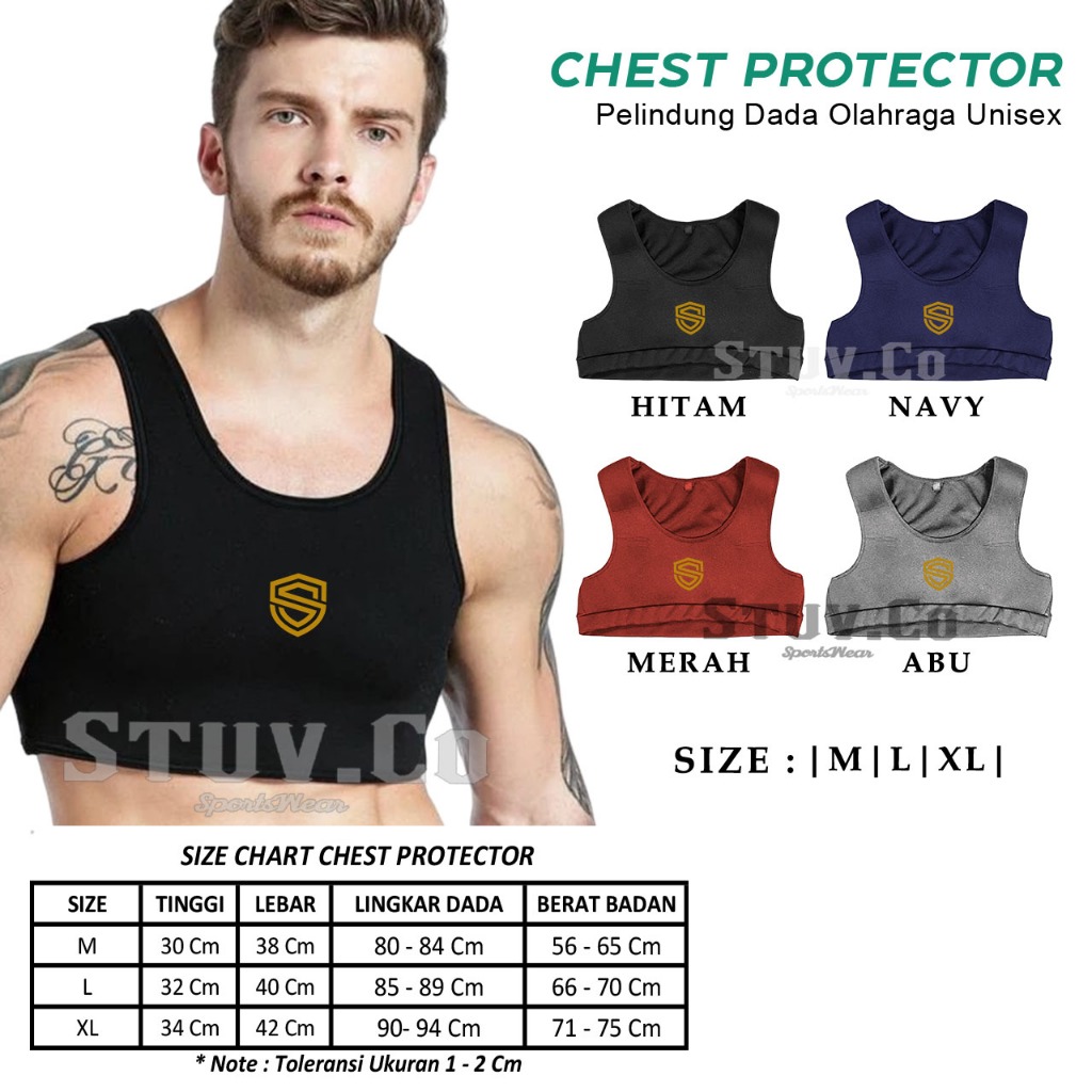 STUVCO CHEST PROTECTOR FOOTBALL VEST 4 สี SCUBA FOAM CHEST PROTECTOR