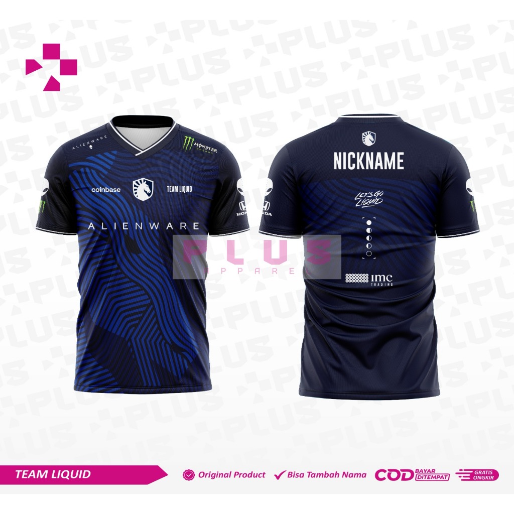 Plus_Jersey Team LIquid 2025 Jersey liquid Echo s15 Jersey Gaming Jersey Esport Aura ชื่อฟรี