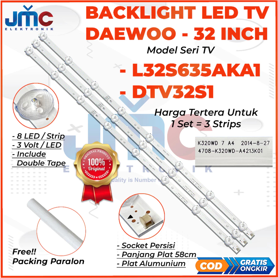 DAEWOO 32 นิ้ว LED TV BACKLIGHT L32ES635 L32ES635AKA1 DTV32S1