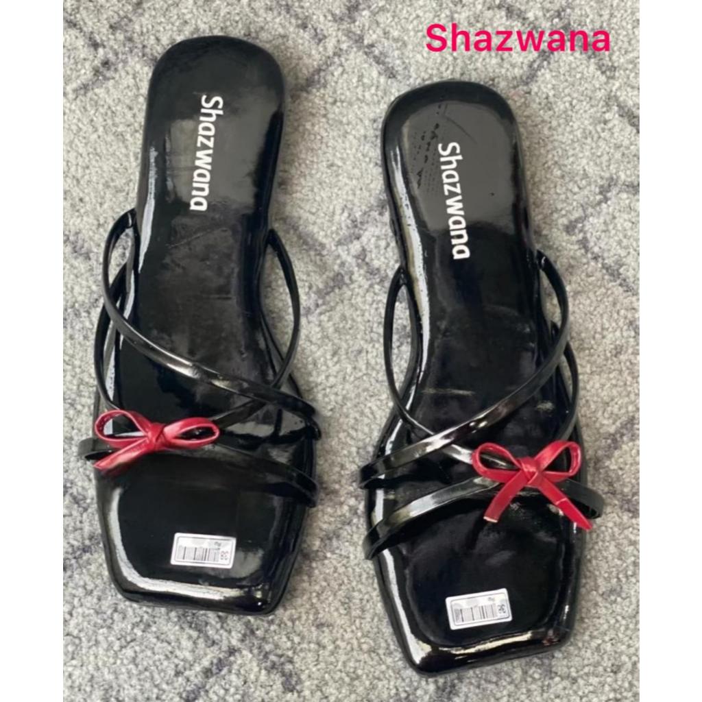Shazwana - Moana Glossy รองเท้าแตะผู้หญิง Vareasy Ribbon Strap 1