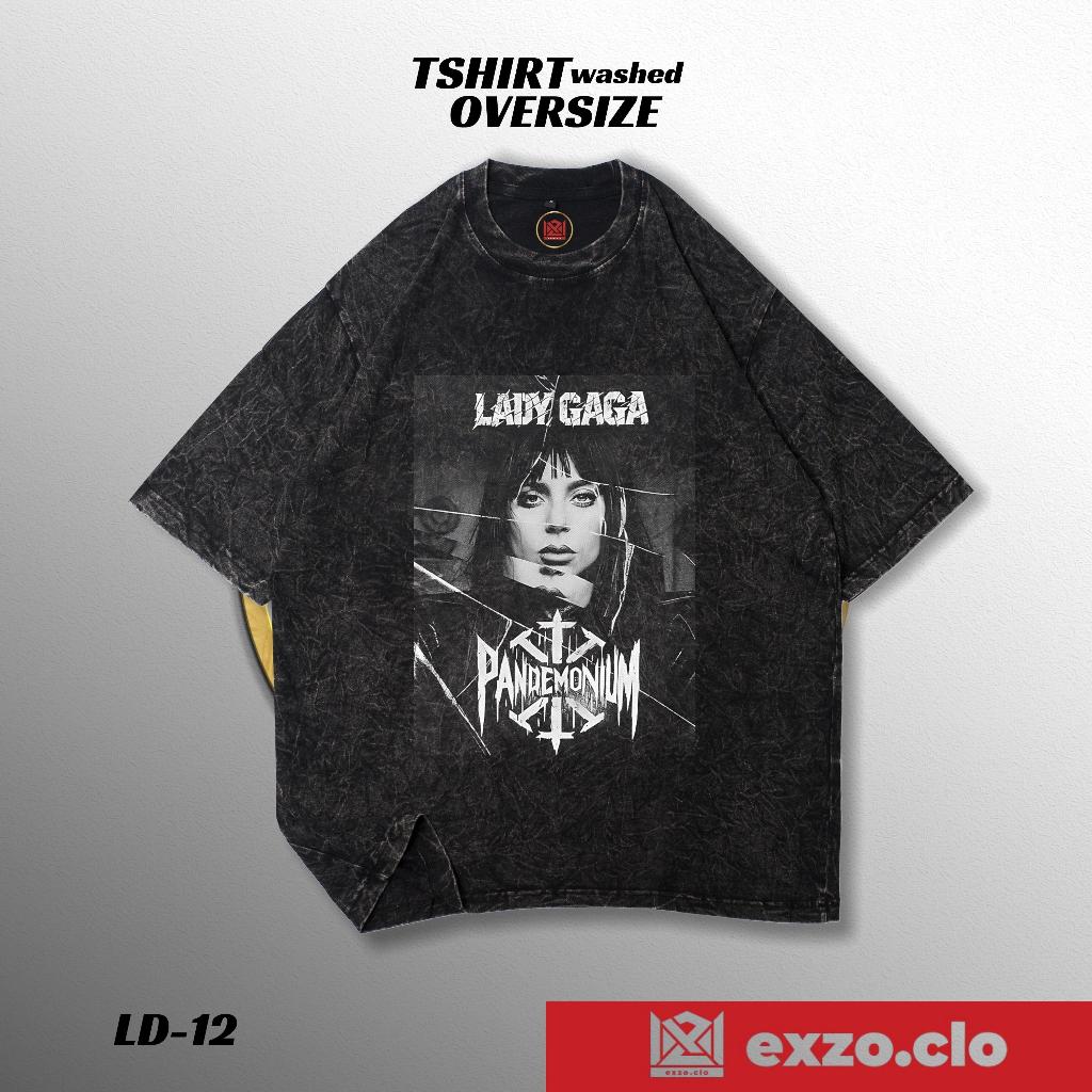 EXZO MAYHEM LADY GAGA WASHED OVERSIZE cotton Combin24s MAYHEM OVERSIZE TSHIRT