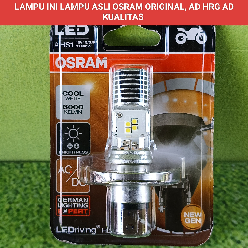 Osram ORIGINAL LED H4 หลอดไฟหน้าสีขาวสําหรับ Scoopy FI, Old Vixion, New Vixion, MX King, Verza, CB 150 R, CBR 150 Motorcycles