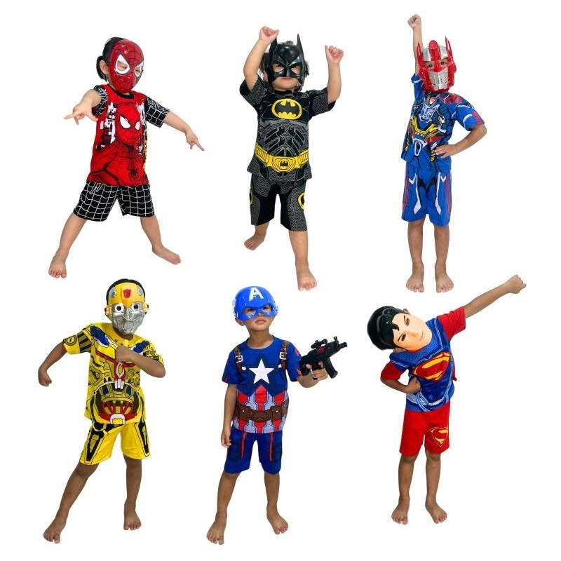 SUPERHERO SPIDERMAN BATMAN TRANSFORMERS SUPERMAN ULTRAMAN BUMBLEBEE KIDS COSTUME