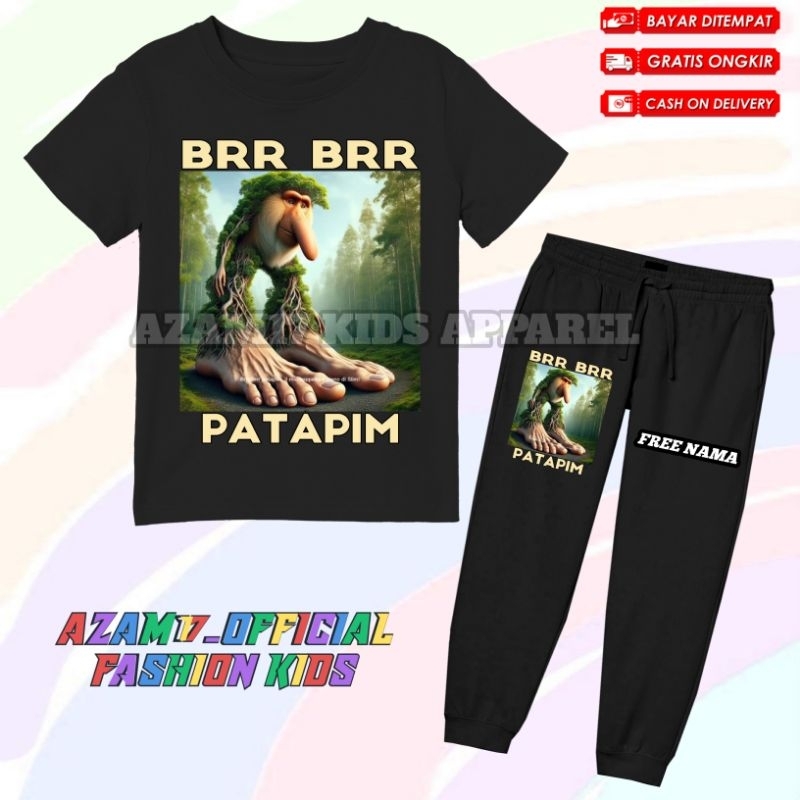 เด็ก Jogger Pants เสื้อยืดชุด Anomali Brr Patapim ชื่อฟรี / ชุดเด็ก Jogger เสื้อยืด Brr Patapim Anom