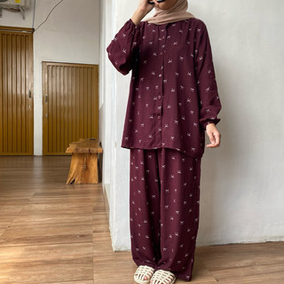 One set Wanita/ Setelan wanita Jumbo/ setelan rayon motif terbaru/ Setelan Jumbo/ one set Rayon  XXL