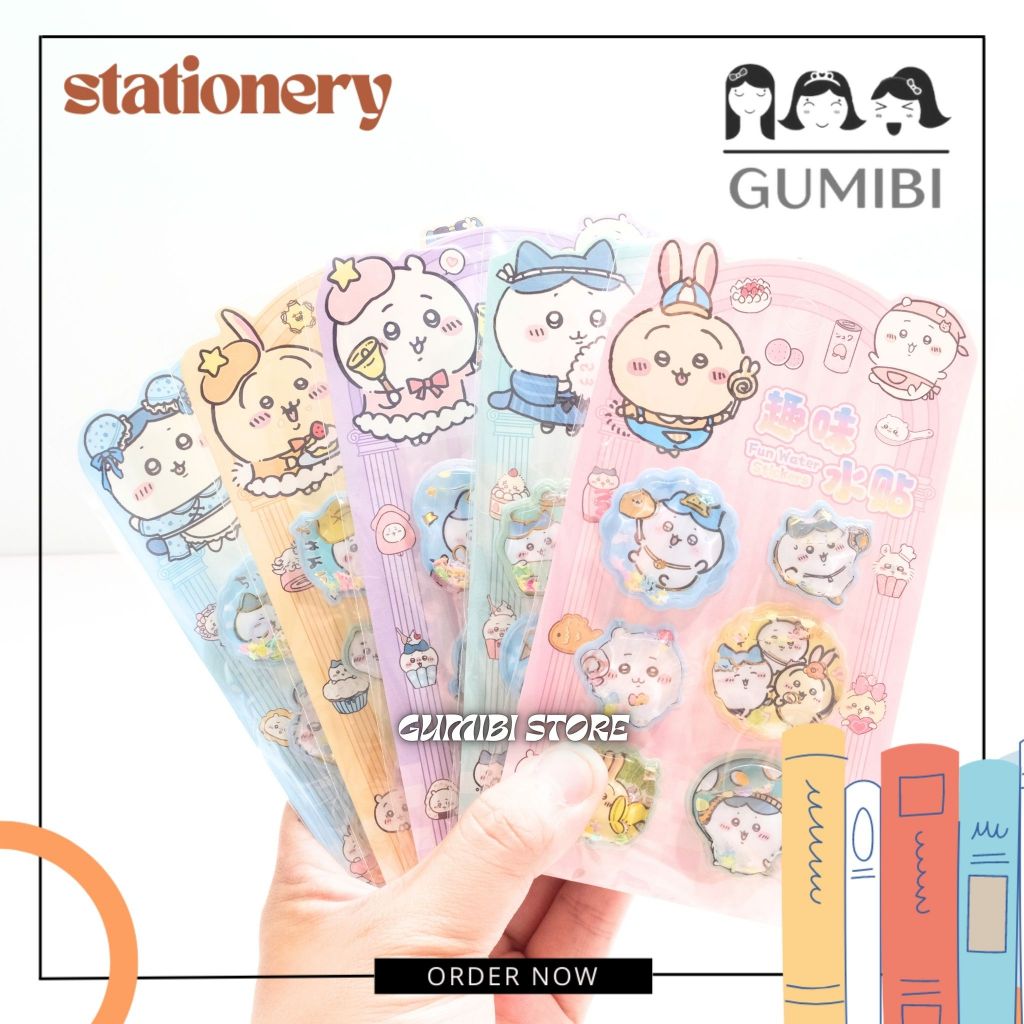 CIKAWA สติ๊กเกอร์ซีลน้ํา 3D MINI สติ๊กเกอร์น้ํา CIKAWA MOTIF น่ารักโปสเตอร์สติกเกอร์น้ําน่ารักสติกเก