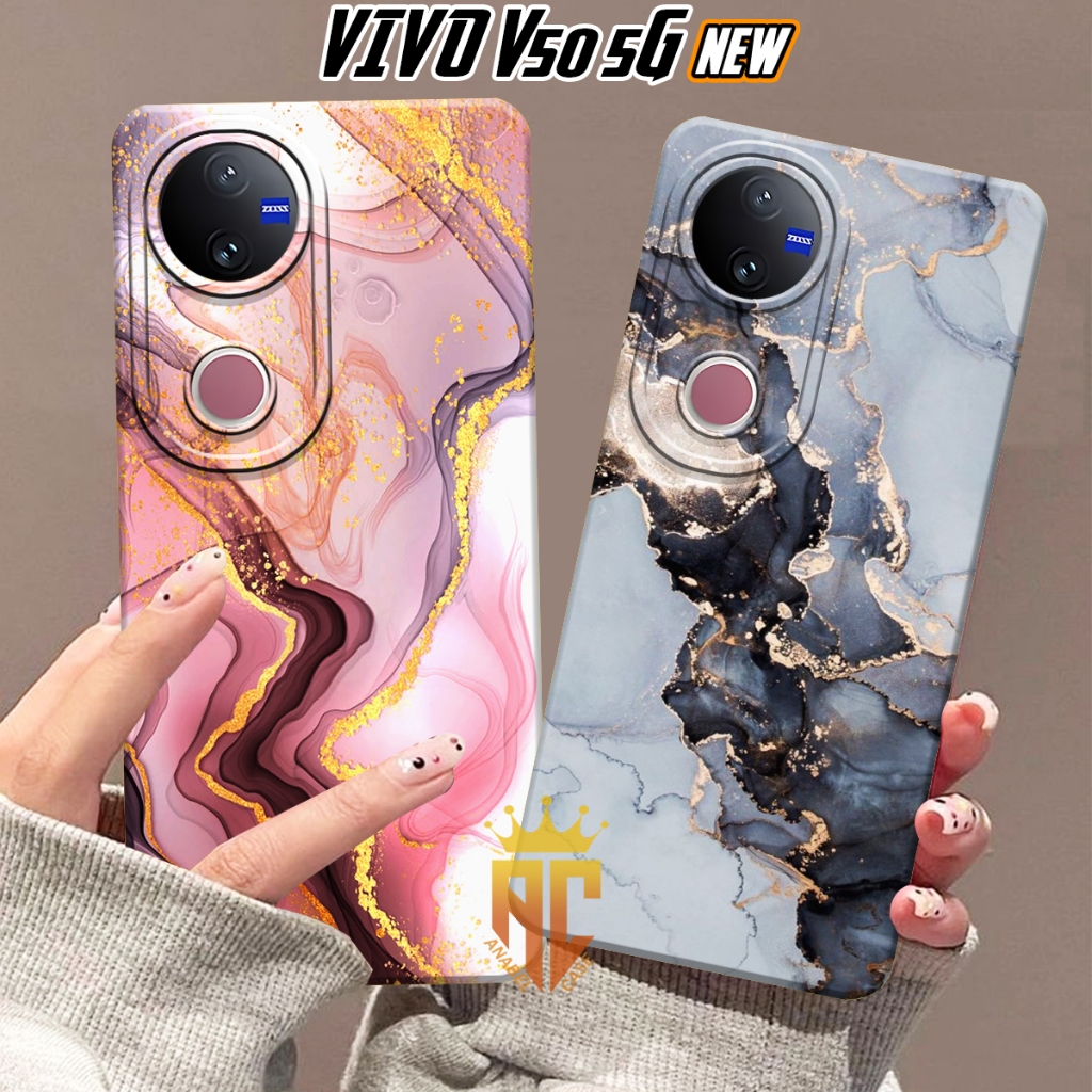 Softcase VIVO V50 5G 2025 เคสแฟชั่นใหม่ล่าสุด Beautiful Marble Motif HP Case VIVO V50 - เคสสวยๆ - เค