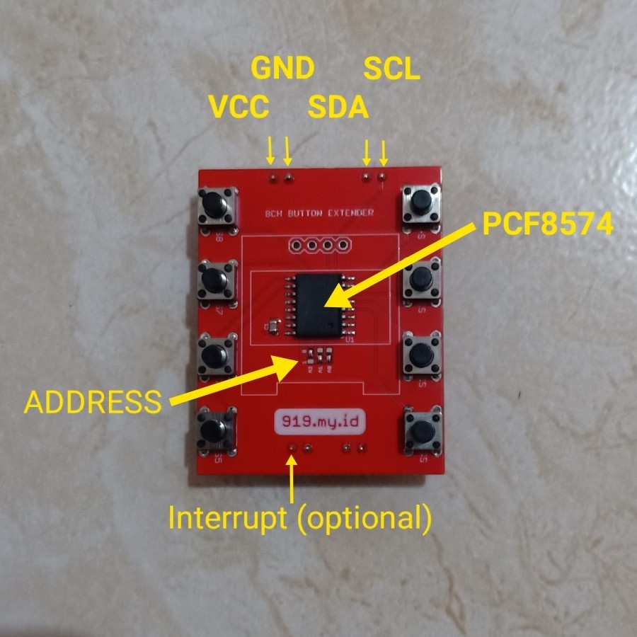 ปุ่ม 8CH I2C 4 สาย Aduino ESP8266 ESP32 PCF8574T